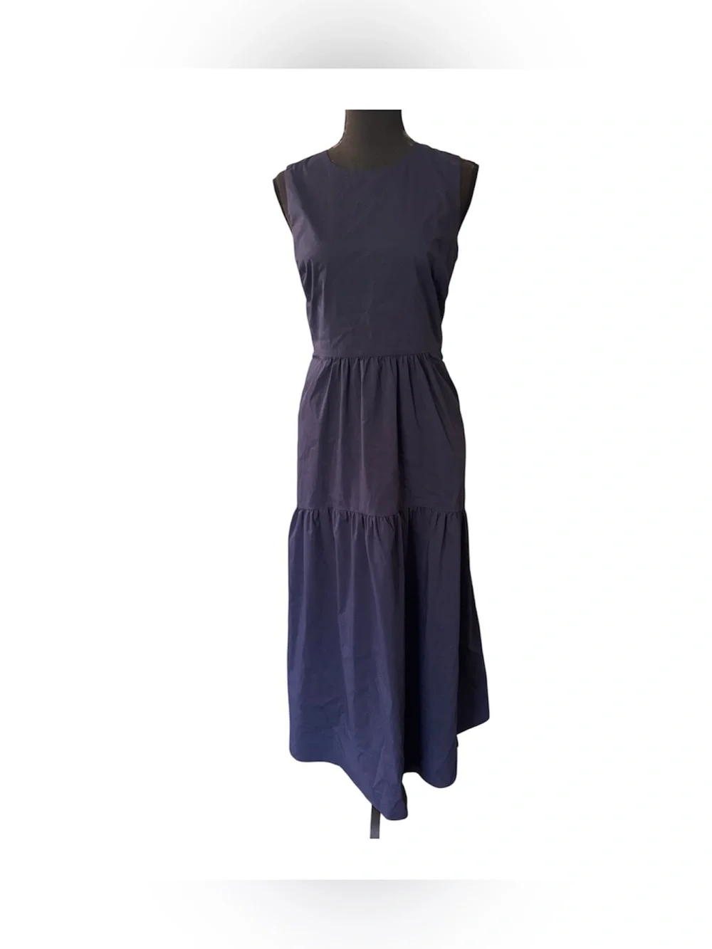 Luxely Sleeveless Navy Tiered Maxi Dress, Size 6.